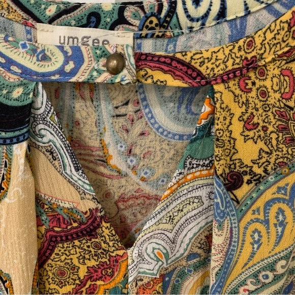 Umgee Women’s Boho Oversized Tunic Mini Dress Fall Flowy Peasant Sleeve Size L - Picture 5 of 12